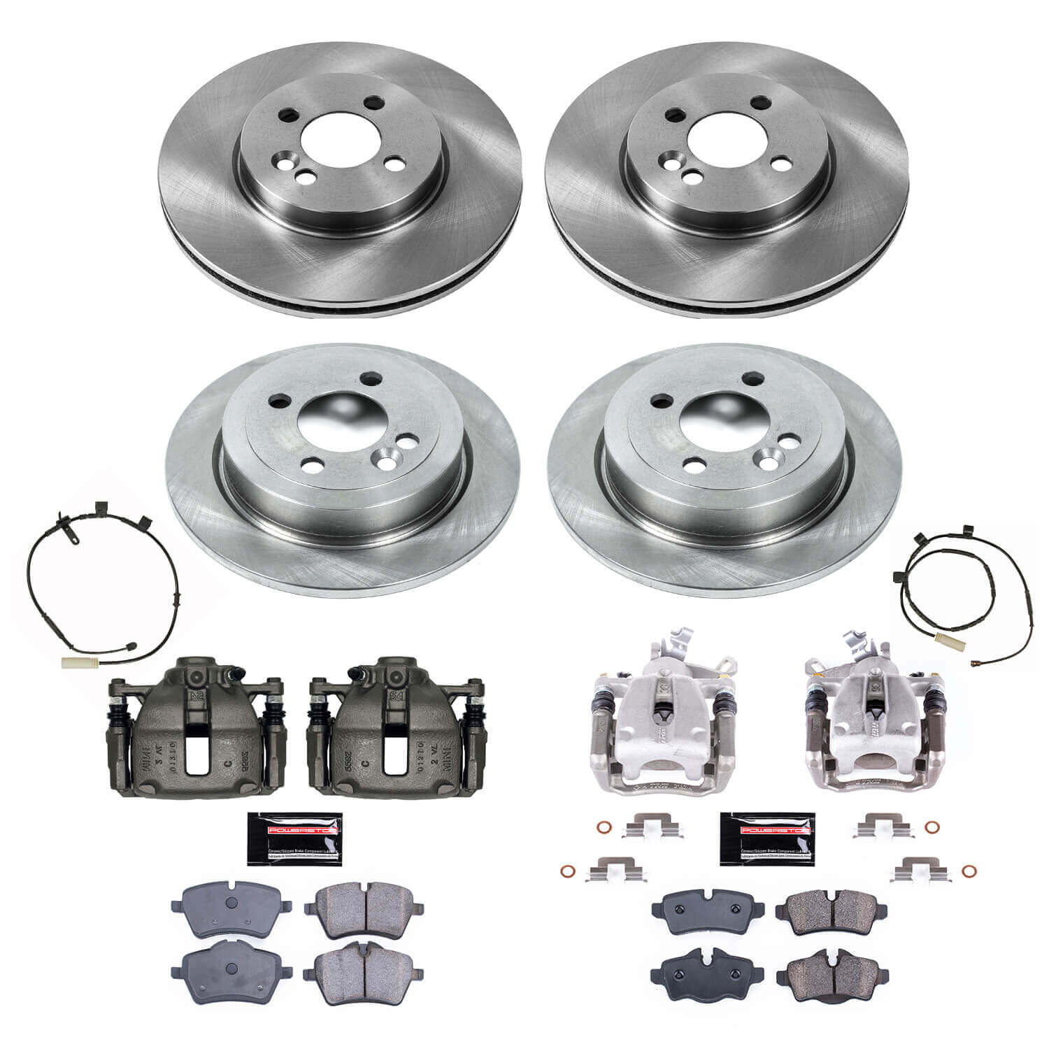 Power Stop KCOE6742 Front And Rear Autospecialty 1-Click OE Replacement Pad And Rotor Kit With Calipers for 2012-2014 MINI Cooper Coupe S, Roadster S, S, S Clubman product image