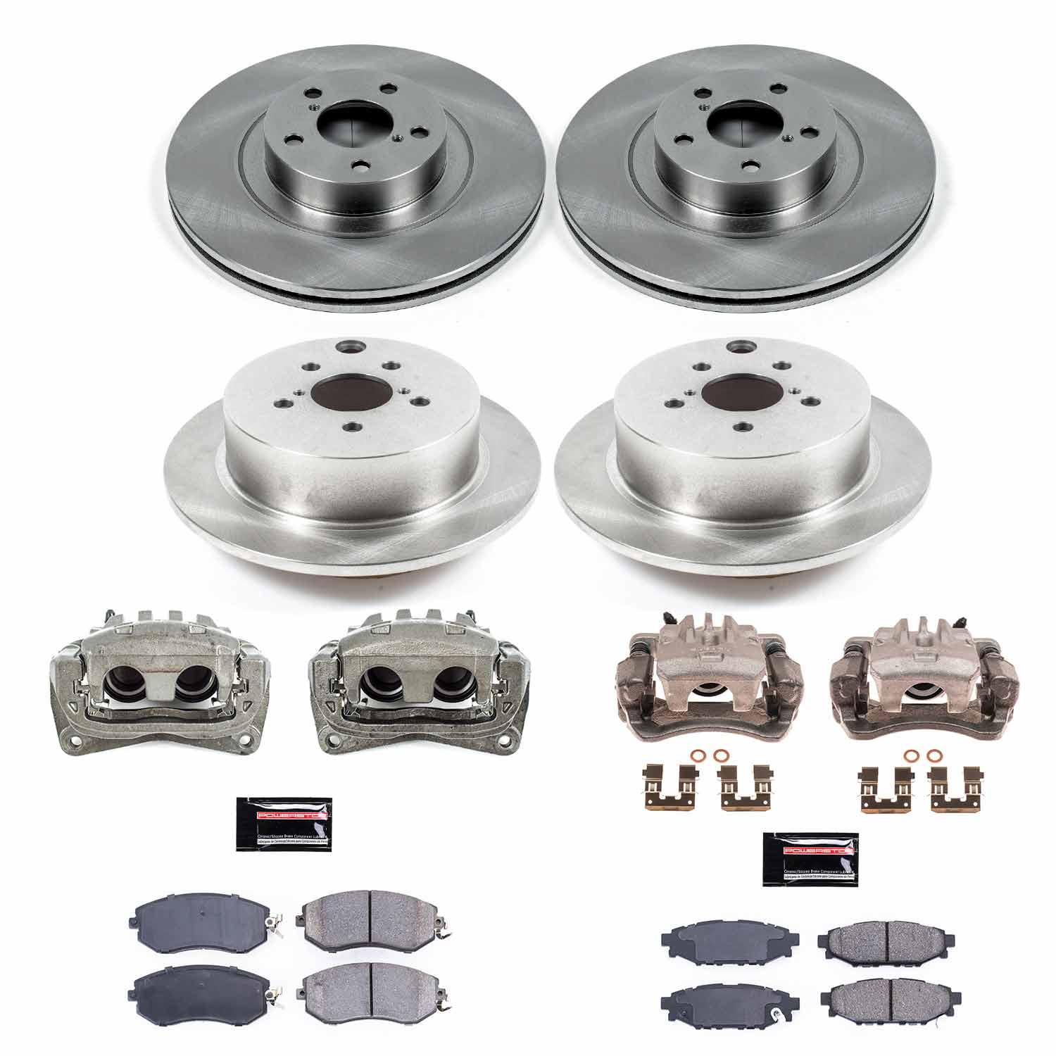 Power Stop KCOE6762 Front And Rear Autospecialty 1-Click OE Replacement Pad And Rotor Kit With Calipers for 2014-2018 Subaru Forester product image