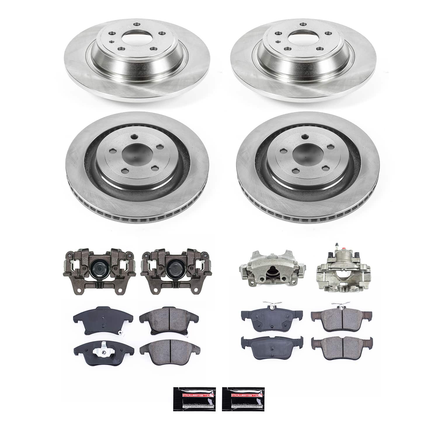 Power Stop KCOE6817B Rear Autospecialty 1-Click OE Replacement Pad And Rotor Kit With Caliper for 2013-2016 Ford Fusion Energi SE, Energi Titanium product image