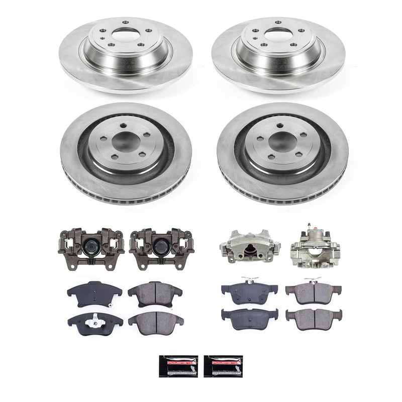 Power Stop KCOE6817B Rear Autospecialty 1-Click OE Replacement Pad And Rotor Kit With Caliper for 2013-2016 Ford Fusion Energi SE, Energi Titanium product image