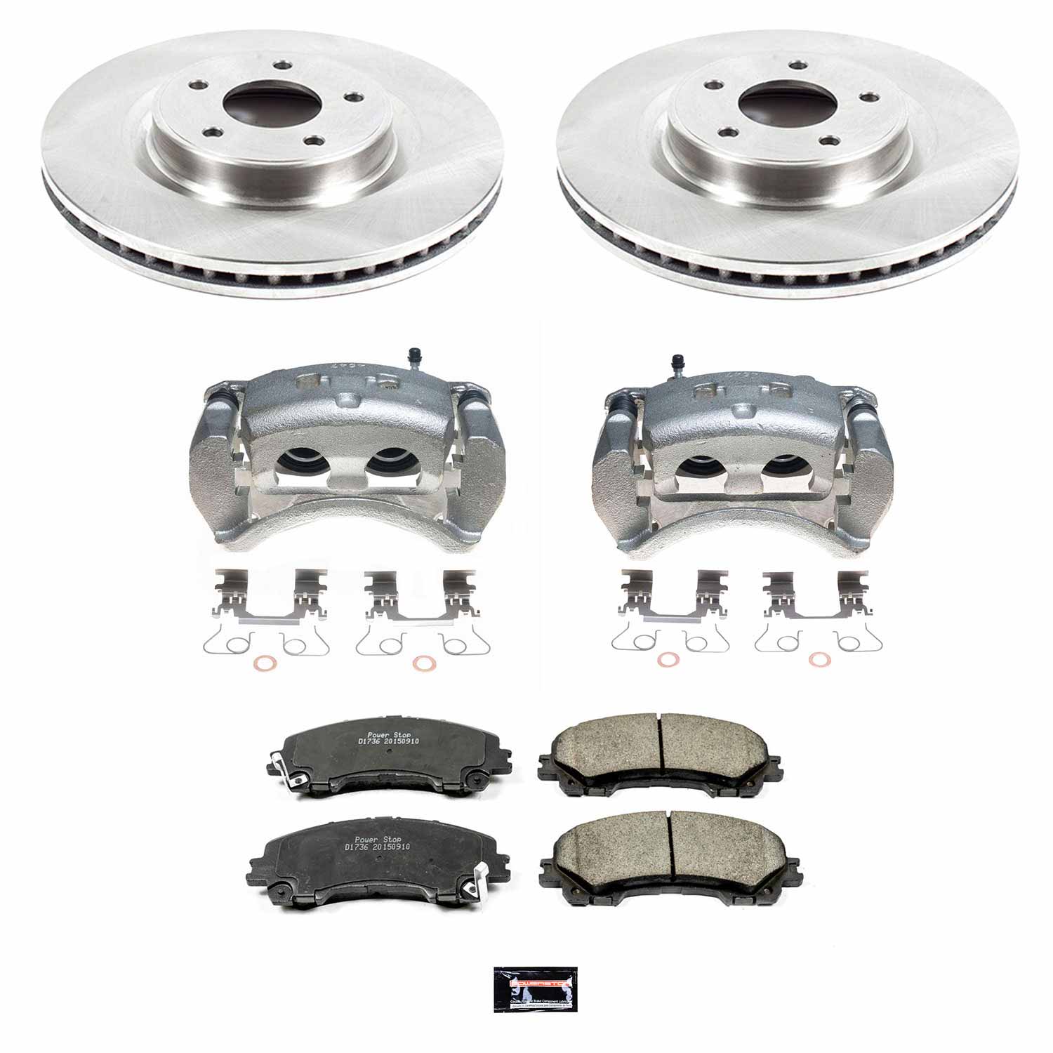Power Stop KCOE6944 Front Autospecialty 1-Click OE Replacement Pad And Rotor Kit With Calipers for 2014-2016 Infiniti Q50 Base, Hybrid Premium, Premium product image