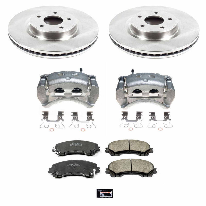 Power Stop KCOE6944 Front Autospecialty 1-Click OE Replacement Pad And Rotor Kit With Calipers for 2014-2016 Infiniti Q50 Base, Hybrid Premium, Premium product image