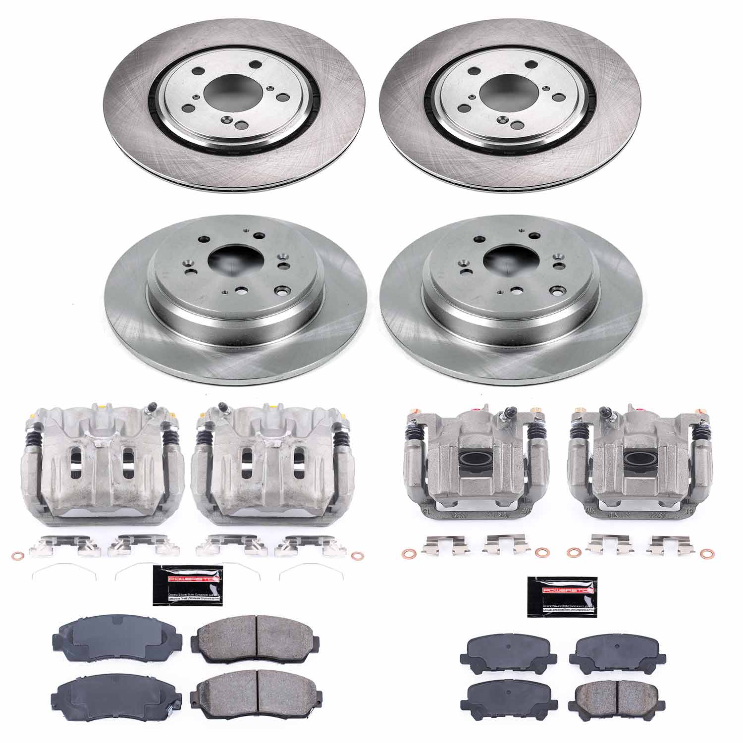 Power Stop KCOE6958 Autospecialty 1-Click OE Replacement Front And Rear Brake Kit With Calipers for 2015-2017 Honda Odyssey product image