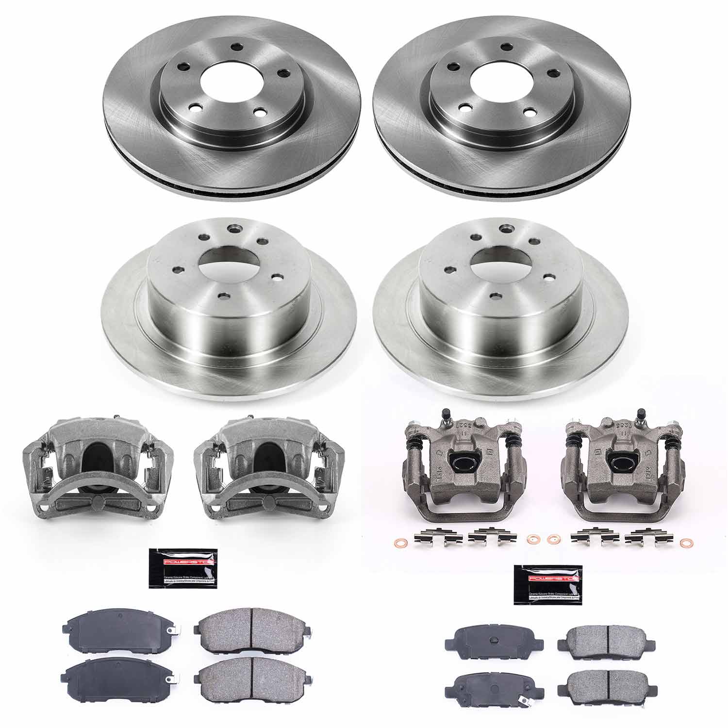 Power Stop KCOE6960A Autospecialty 1-Click OE Replacement Front And Rear Brake Kit With Calipers for 2013-2016 Nissan Sentra Rear Disc product image