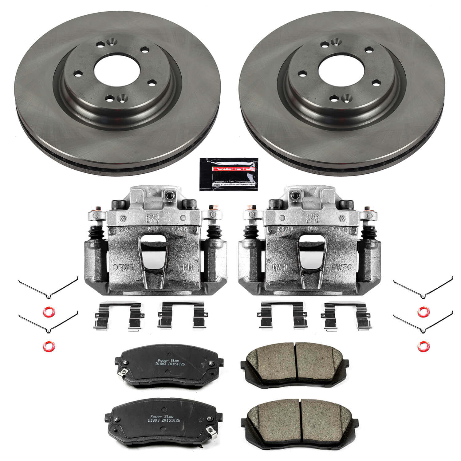 Power Stop KCOE6982 Autospecialty 1-Click OE Replacement Pad And Rotor Kit With Calipers for 2015 Hyundai Sonata Eco, Limited, SE, Sport product image