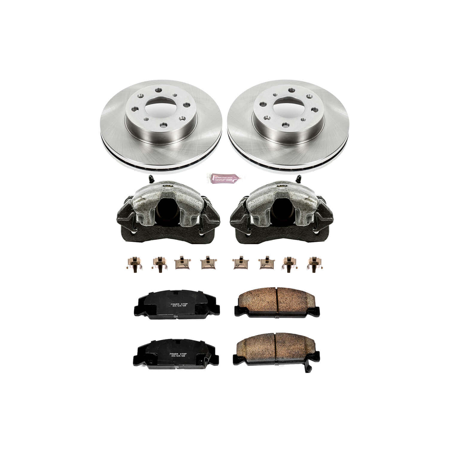 Power Stop KCOE699 Autospecialty 1-Click Daily Driver Front Brake Kit for 1990 Honda Civic Base, DX, LX Hatchback, Sedan (4 Door), Station Wagon product image