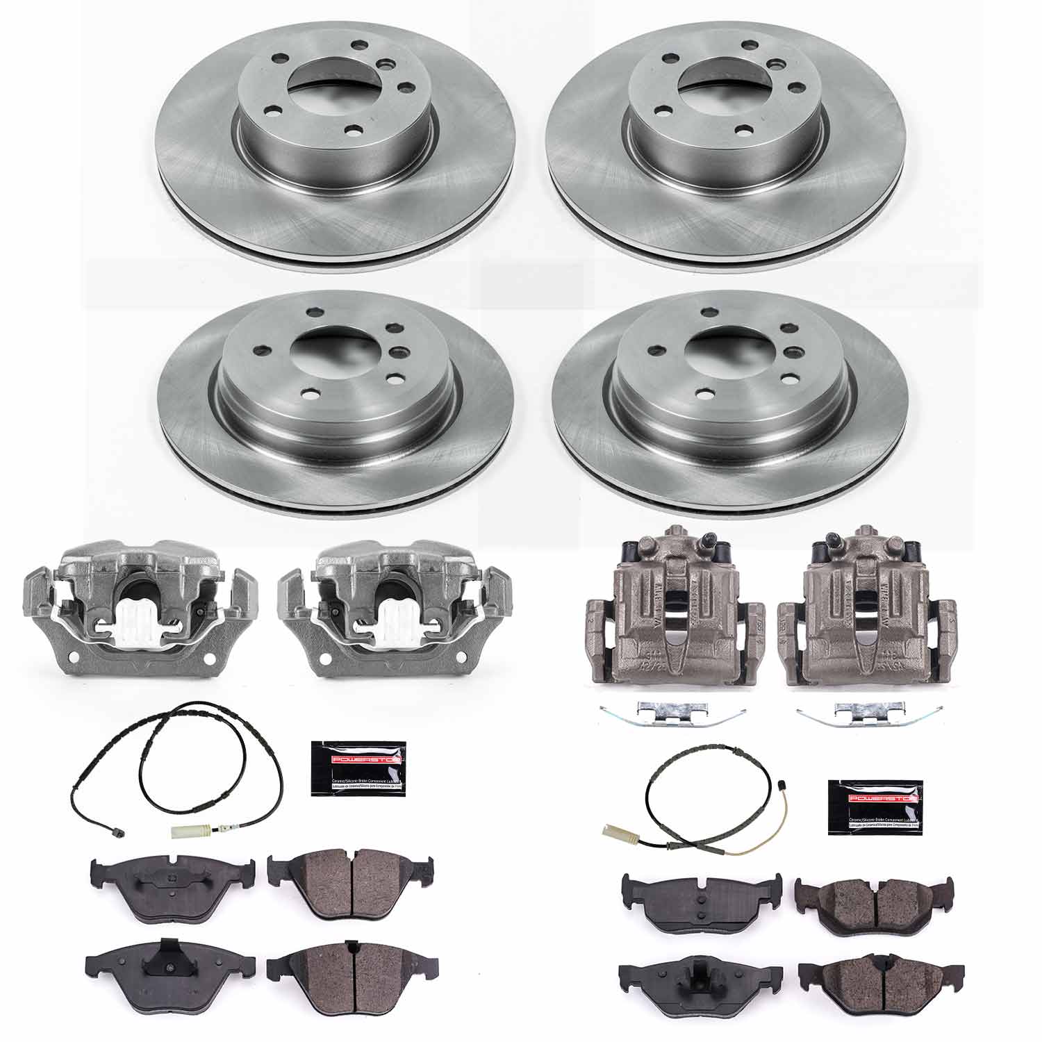 Power Stop KCOE7025 Autospecialty 1-Click OE Replacement Front And Rear Brake Kit With Calipers for 2013-2015 BMW X1 XDRIVE28I product image