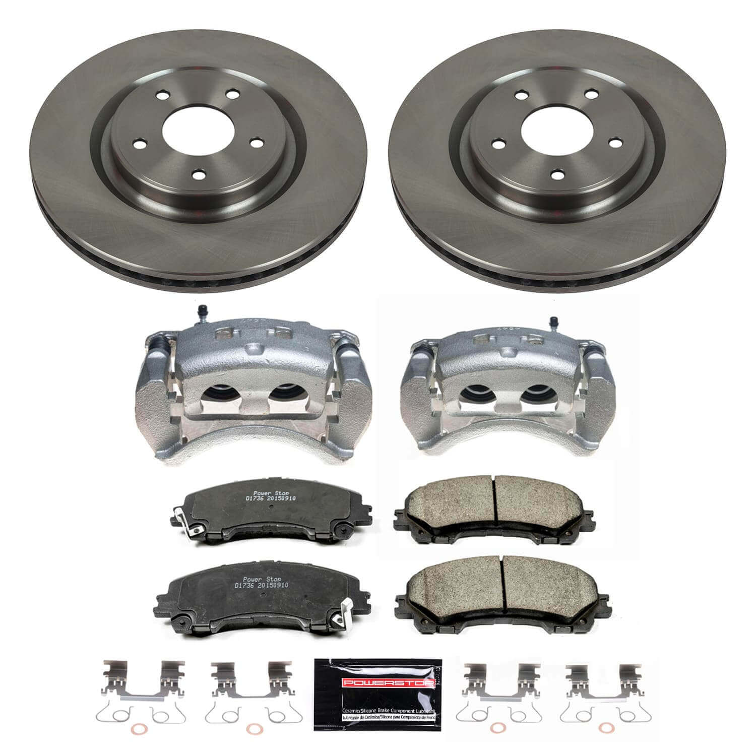 Power Stop KCOE7034 - Front Z17 Evolution Pad And Autospecialty 1-Click OE Replacement Rotor Kit With Calipers vehicle fitment brake part