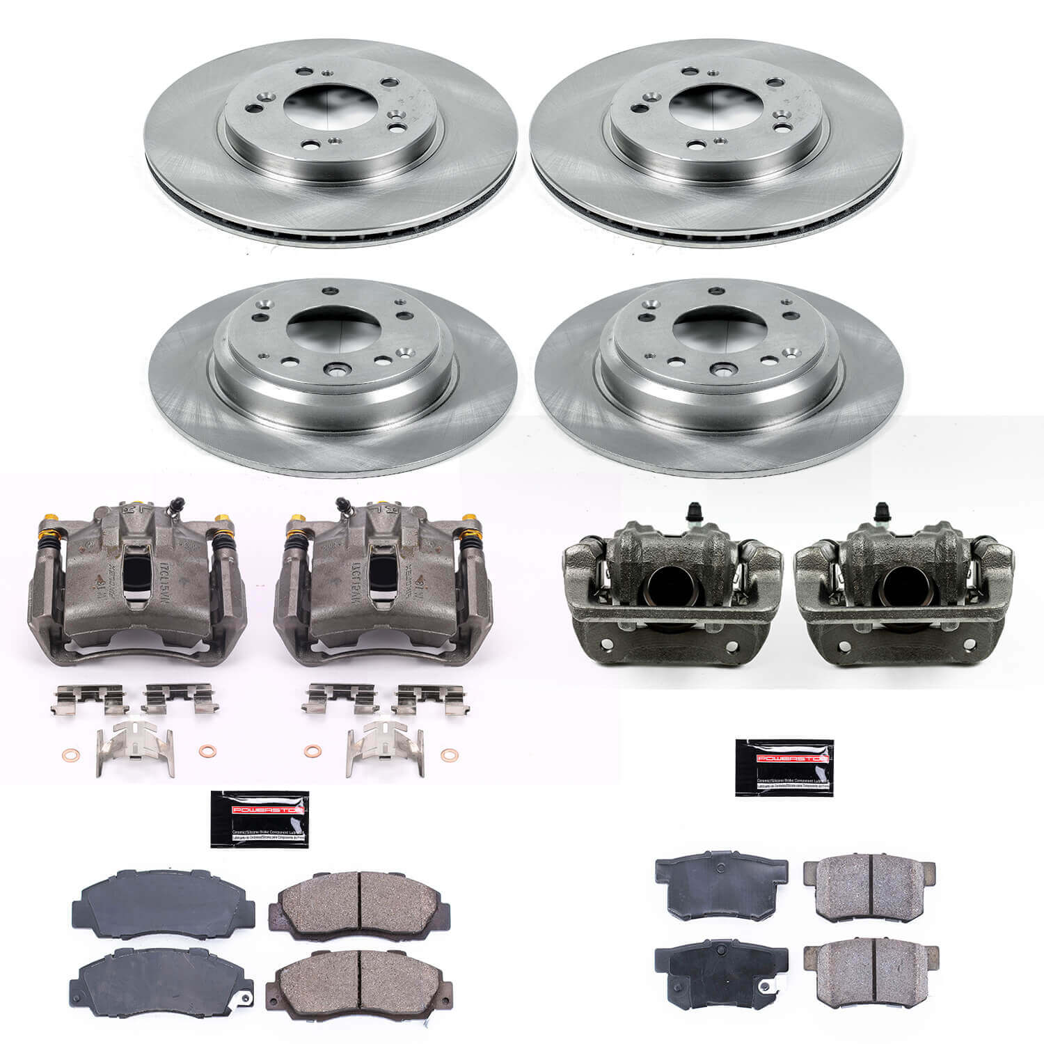 Power Stop KCOE705A Autospecialty 1-Click OE Replacement Front And Rear Brake Kit With Calipers for 1996-1998 Acura RL product image