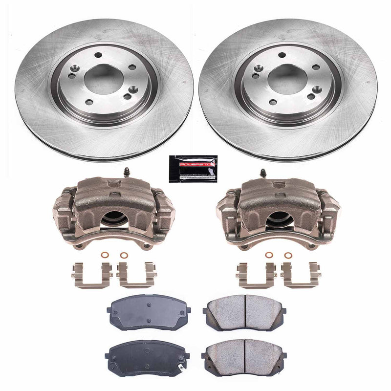 Power Stop KCOE7083 Front Autospecialty 1-Click OE Replacement Pad And Rotor Kit With Calipers for 2015 Hyundai Sonata Limited, Limited 2.0T, Sport 2.0T product image