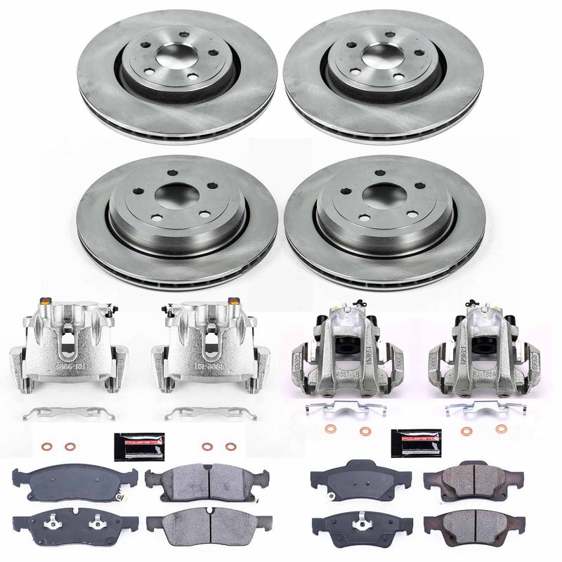 Power Stop KCOE7136 Autospecialty 1-Click OE Replacement Front And Rear Brake Kit With Calipers for 2016 Jeep Grand Cherokee 75Th Anniversary, Laredo, Limited, Overland, Summit product image