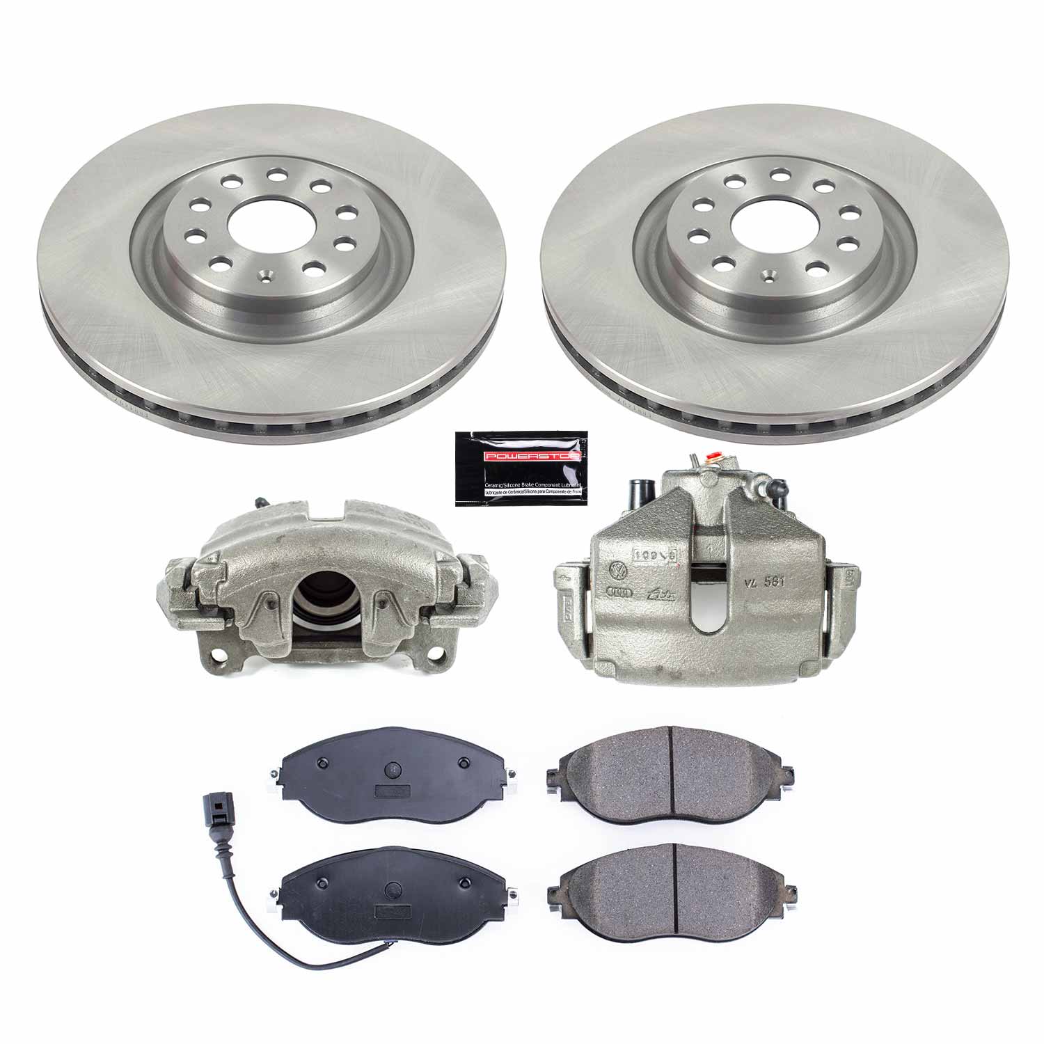 Power Stop KCOE7175 Front Autospecialty 1-Click OE Replacement Pad And Rotor Kit With Calipers for 2021-2024 Volkswagen GTI product image