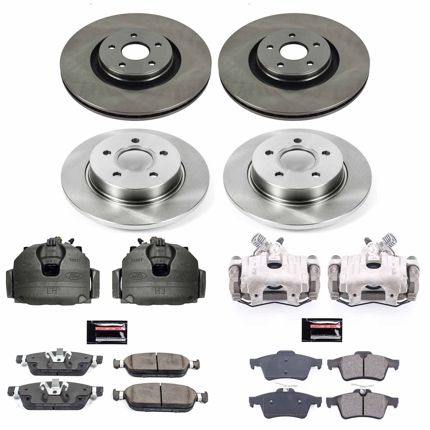 Power Stop KCOE7233 Autospecialty 1-Click OE Replacement Front And Rear Brake Kit With Calipers for 2014-2018 Ford Focus ST product image