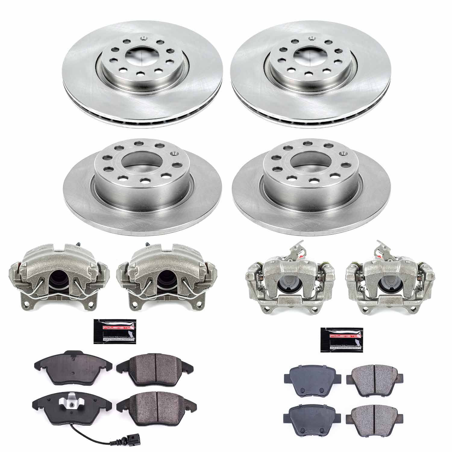 Power Stop KCOE7280 Autospecialty 1-Click OE Replacement Front And Rear Brake Kit With Calipers for 2013-2017 Volkswagen Beetle product image