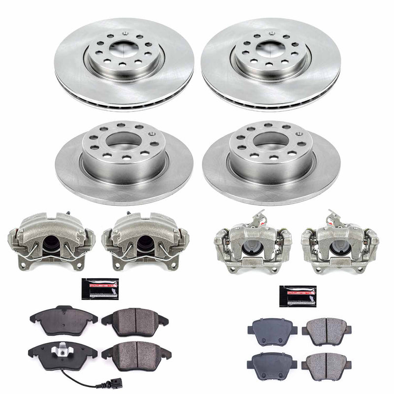 Power Stop KCOE7280 Autospecialty 1-Click OE Replacement Front And Rear Brake Kit With Calipers for 2013-2017 Volkswagen Beetle product image