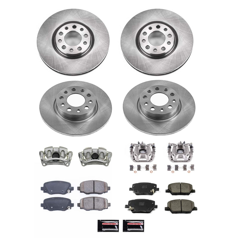 Power Stop KCOE7300 Front And Rear Autospecialty 1-Click OE Replacement Pad And Rotor Kit With Caliper for 2016-2018 Fiat 500X product image