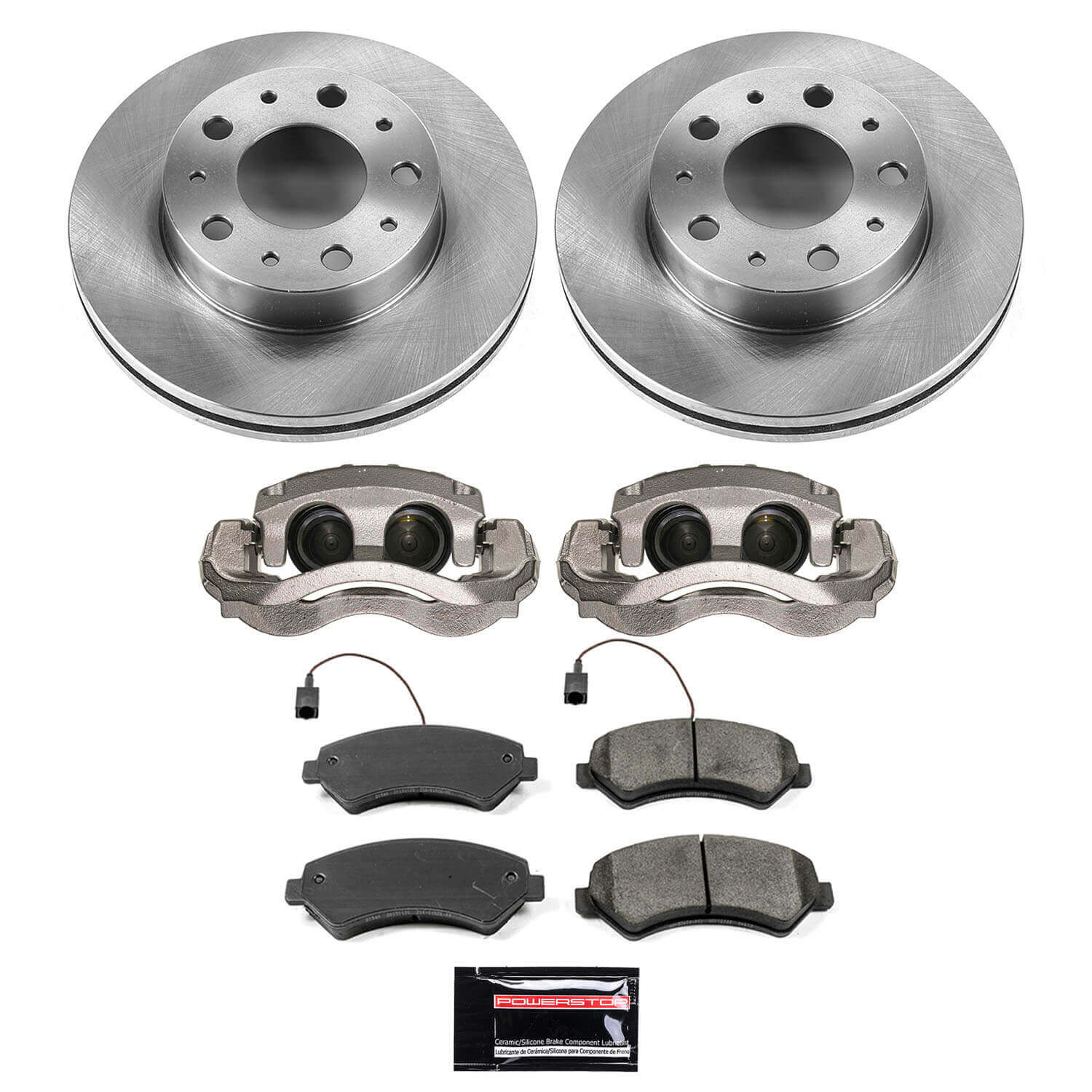 Power Stop KCOE7303 Front Z17 Evolution Pad And Autospecialty 1-Click OE Replacement Rotor Kit With Calipers for 2014-2024 Dodge Ram Promaster 1500 product image