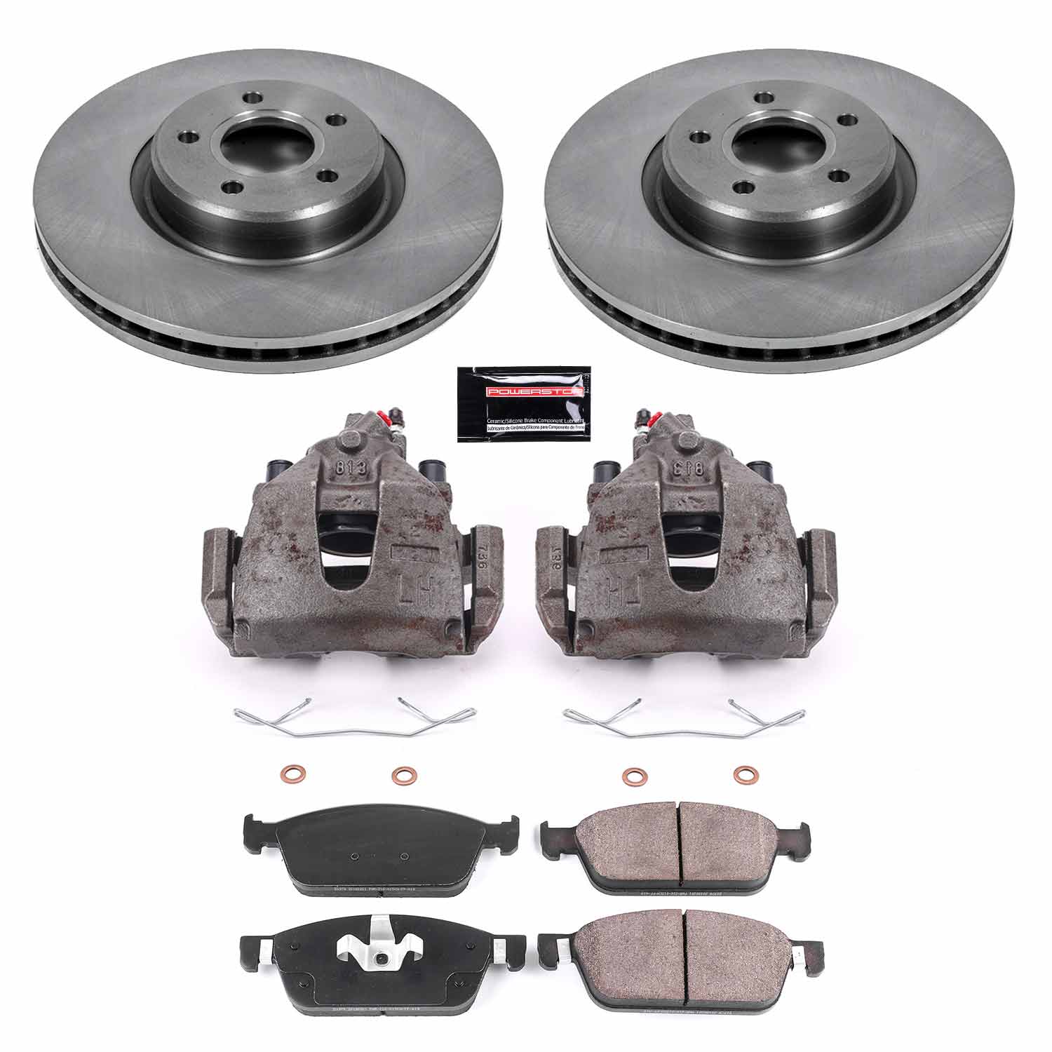 Power Stop KCOE7338 Autospecialty 1-Click OE Replacement Front Brake Kit With Calipers for 2017-2019 Ford Escape All Wheel Drive product image