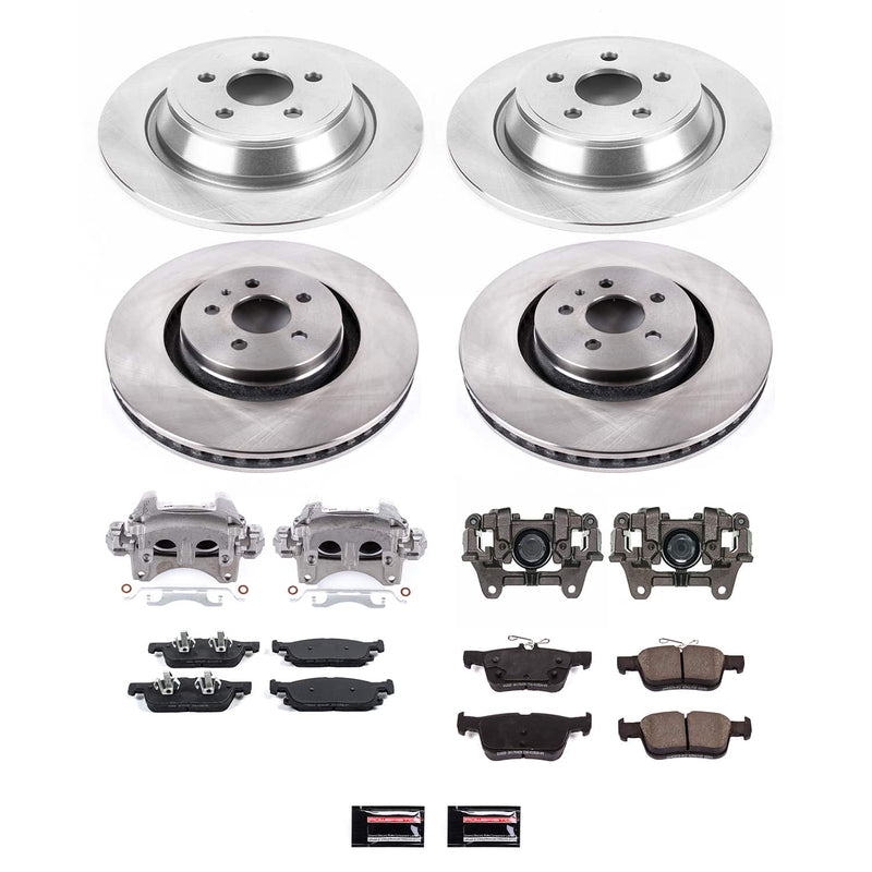 Power Stop KCOE7416 Front And Rear Autospecialty 1-Click OE Replacement Pad And Rotor Kit With Caliper for 2015-2018 Ford Edge product image