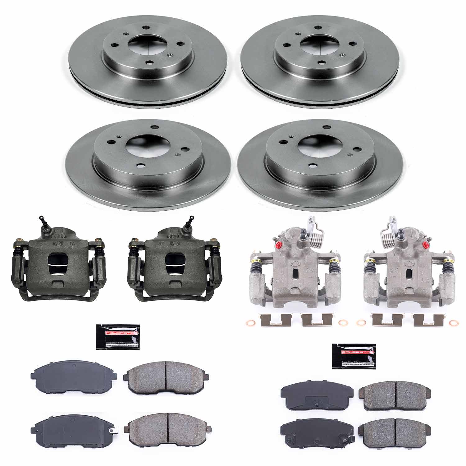 Power Stop KCOE751 Autospecialty 1-Click OE Replacement Front And Rear Brake Kit With Calipers for 2001 Nissan Sentra Rear Disc product image