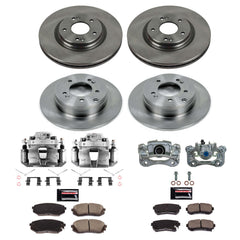 Power Stop KCOE7522 Front And Rear Autospecialty 1-Click OE Replacement Pad And Rotor Kit With Calipers for 2016 Hyundai Sonata Eco, Hybrid, Hybrid Limited, Limited, Plug-In Hybrid, Plug-In product image