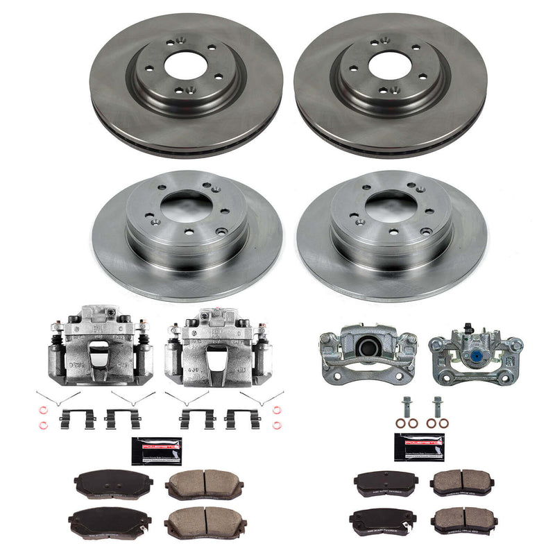 Power Stop KCOE7522 Front And Rear Autospecialty 1-Click OE Replacement Pad And Rotor Kit With Calipers for 2016 Hyundai Sonata Eco, Hybrid, Hybrid Limited, Limited, Plug-In Hybrid, Plug-In product image