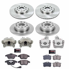 Power Stop KCOE7530 Autospecialty 1-Click OE Replacement Front And Rear Brake Kit With Calipers for 2013 Volkswagen Jetta GLI product image