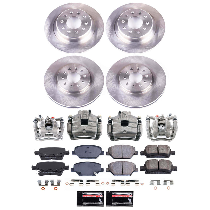 Power Stop KCOE7557 Front And Rear Z17 Evolution Pad And Autospecialty 1-Click OE Replacement Rotor Kit With Calipers for 2018-2020 Buick Regal Tourx product image
