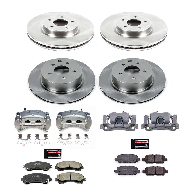 Power Stop KCOE7584 Front And Rear Autospecialty 1-Click OE Replacement Pad And Rotor Kit With Calipers for 2016-2017 Infiniti QX50 product image