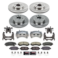 Power Stop KCOE7584A - Front And Rear Z17 Evolution Pad And Autospecialty 1-Click OE Replacement Rotor Kit With Calipers vehicle fitment brake part