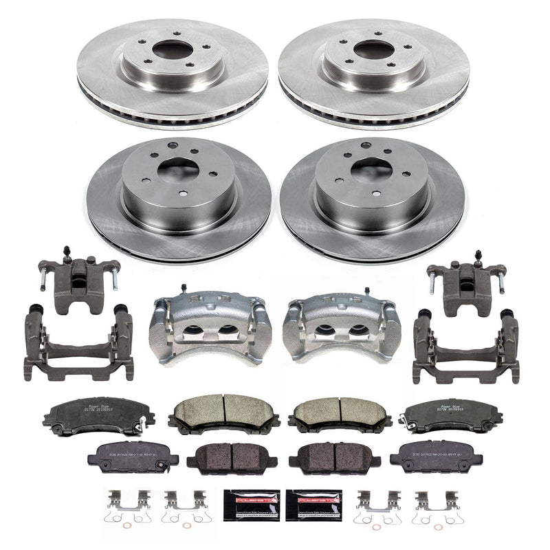 Power Stop KCOE7584A - Front And Rear Z17 Evolution Pad And Autospecialty 1-Click OE Replacement Rotor Kit With Calipers vehicle fitment brake part