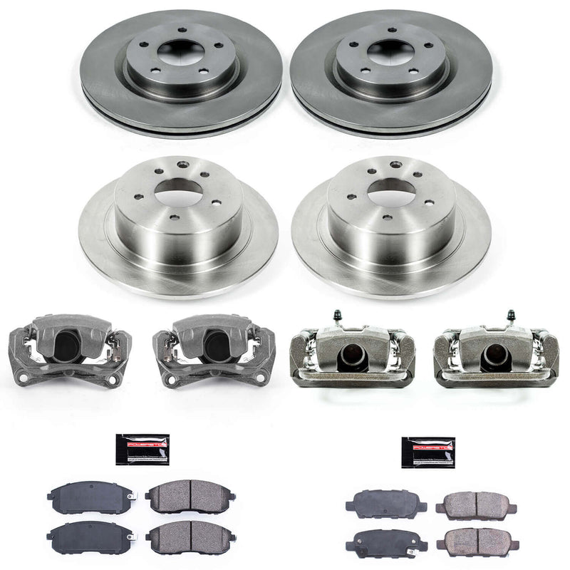 Power Stop KCOE7865 Autospecialty 1-Click OE Replacement Front And Rear Brake Kit With Calipers for 2007-2009 Nissan Altima product image