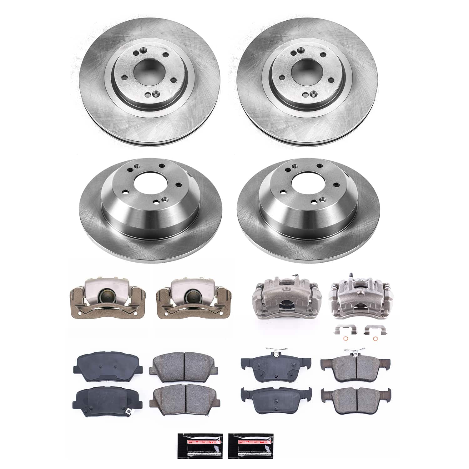 Power Stop KCOE8009 Front And Rear Autospecialty 1-Click OE Replacement Pad And Rotor Kit With Caliper for 2013-2016 Hyundai Santa Fe Sport product image