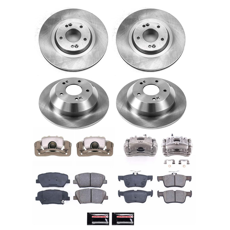 Power Stop KCOE8009 Front And Rear Autospecialty 1-Click OE Replacement Pad And Rotor Kit With Caliper for 2013-2016 Hyundai Santa Fe Sport product image