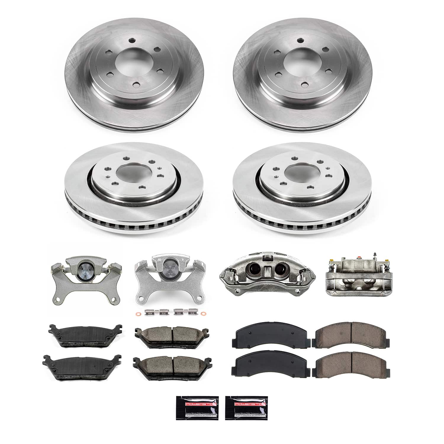 Power Stop KCOE8026 Front And Rear Autospecialty 1-Click OE Replacement Pad And Rotor Kit With Caliper for 2018 Ford F-150 King Ranch, Lariat, Limited, Platinum, XL, XLT product image