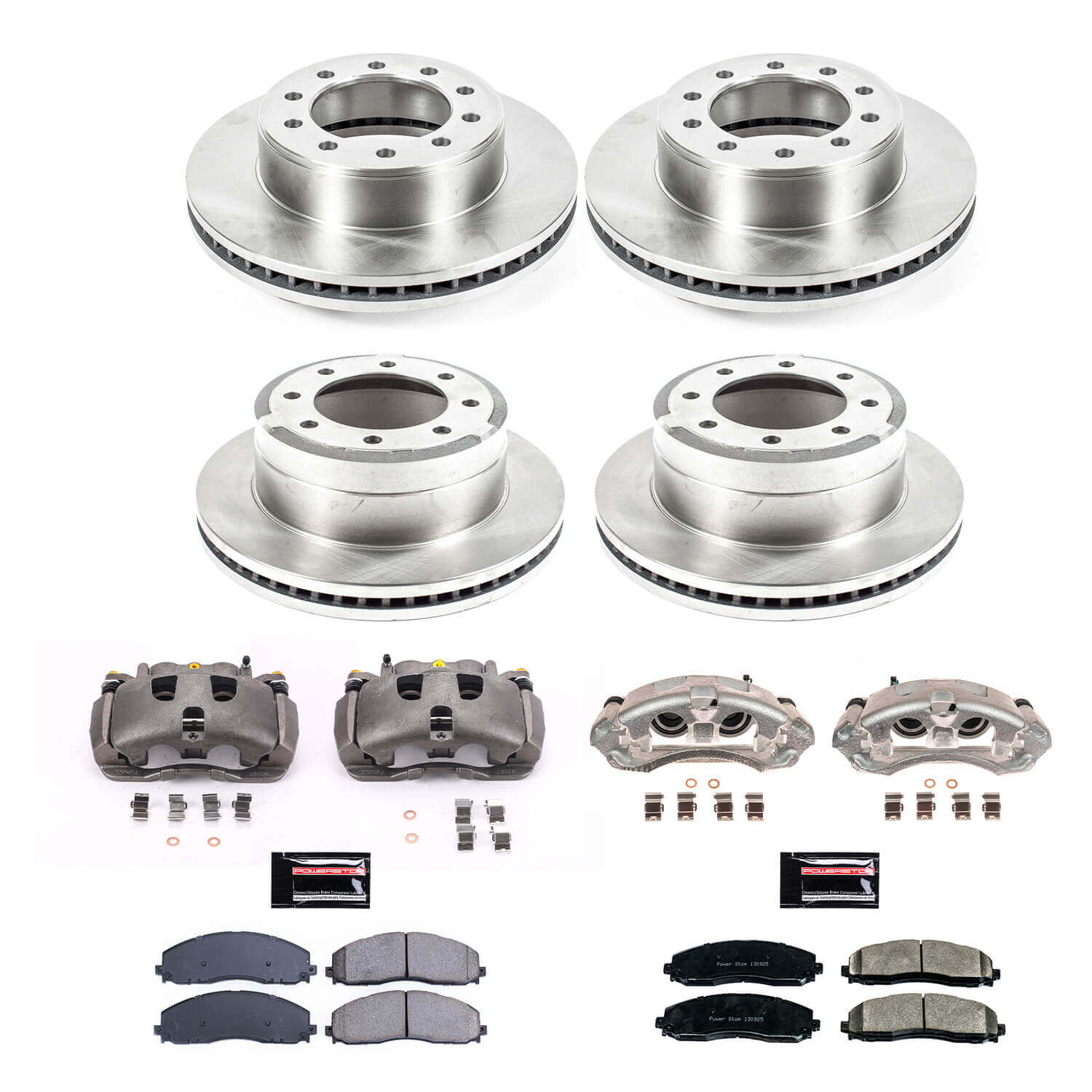 Power Stop KCOE8028 Front And Rear Autospecialty 1-Click OE Replacement Pad And Rotor Kit With Calipers for 2015-2016 Ford F-350 Super Duty 4 Wheel Drive product image