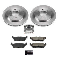 Power Stop KCOE8030 Rear Autospecialty 1-Click OE Replacement Pad And Rotor Kit With Caliper for 2018 Ford F-150 King Ranch, Lariat, Limited, Platinum, XL, XLT product image