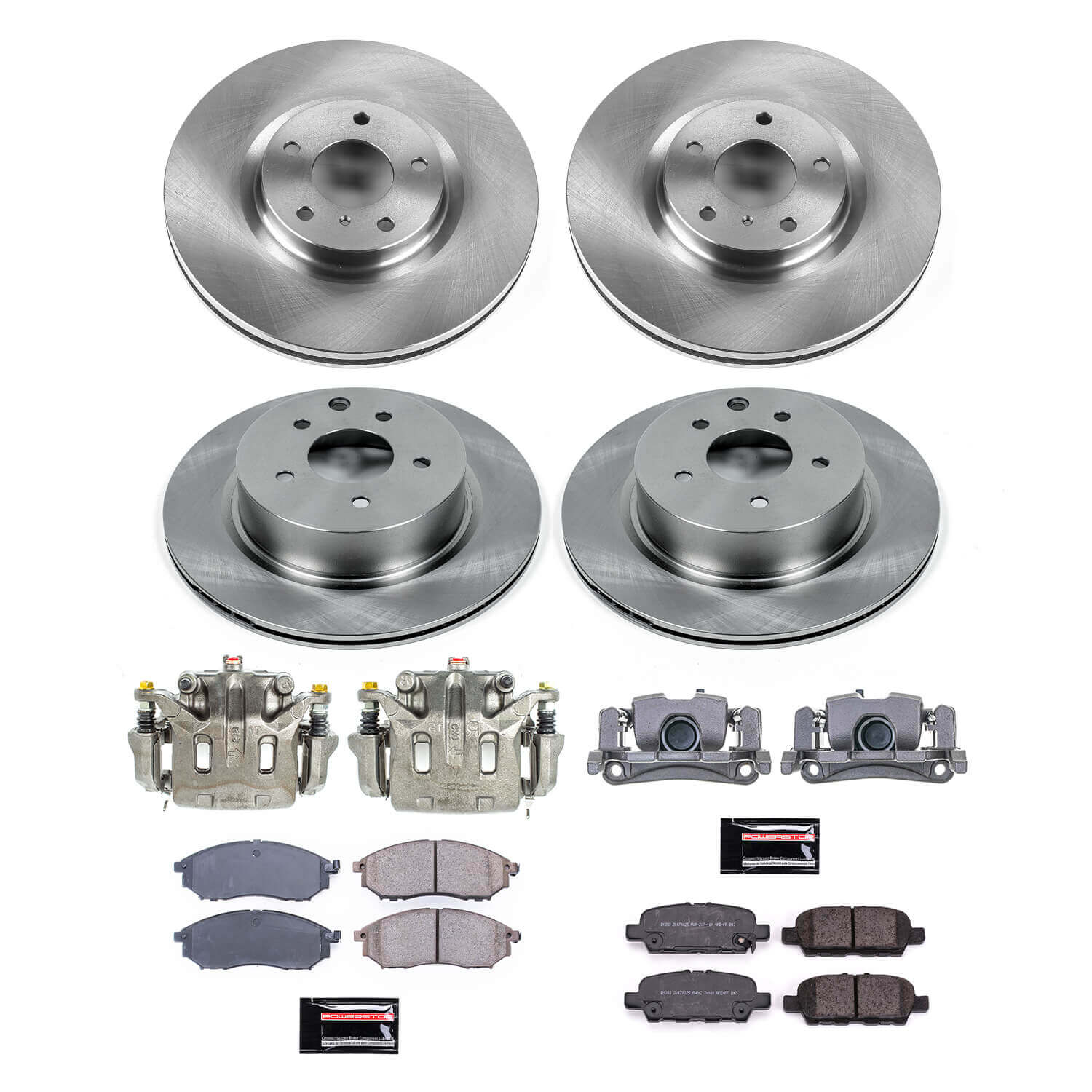Power Stop KCOE8060A Front And Rear Autospecialty 1-Click OE Replacement Pad And Rotor Kit With Calipers for 2009-2012 Infiniti EX35 product image