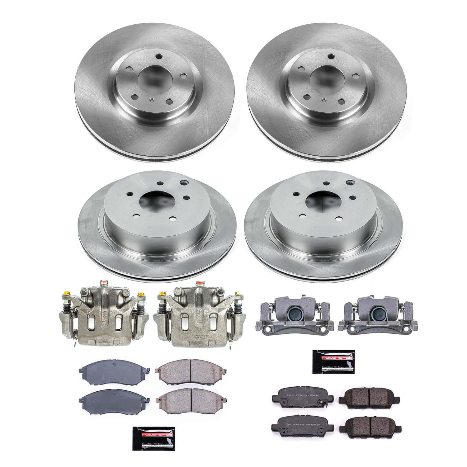 Power Stop KCOE8061A Front And Rear Autospecialty 1-Click OE Replacement Pad And Rotor Kit With Calipers for 2014-2017 Infiniti QX70 product image