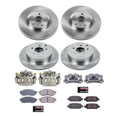 Power Stop KCOE8061A Front And Rear Autospecialty 1-Click OE Replacement Pad And Rotor Kit With Calipers for 2014-2017 Infiniti QX70 product image