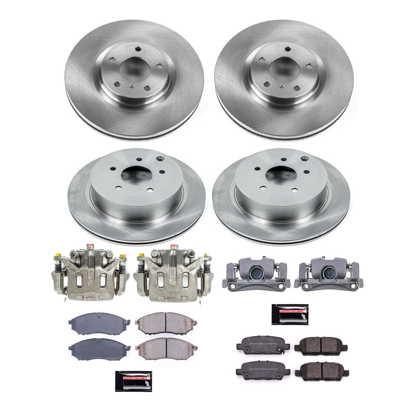 Power Stop KCOE8061A Front And Rear Autospecialty 1-Click OE Replacement Pad And Rotor Kit With Calipers for 2014-2017 Infiniti QX70 product image