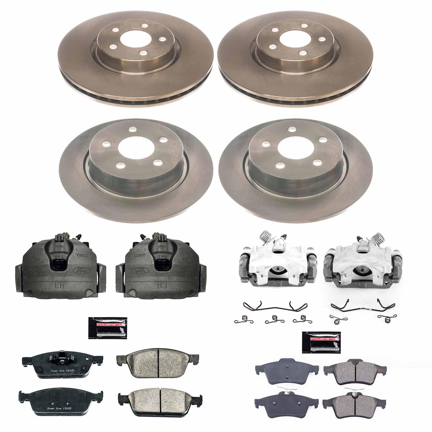 Power Stop KCOE8174 Front And Rear Autospecialty 1-Click OE Replacement Pad And Rotor Kit With Calipers for 2018-2023 Ford Transit Connect product image