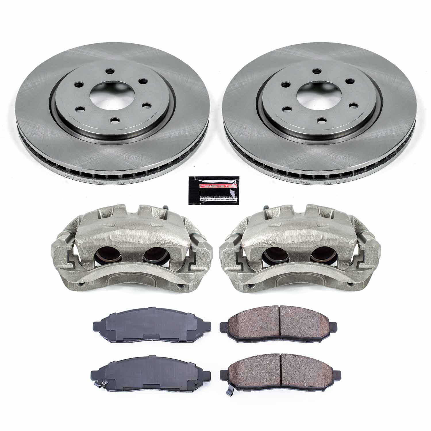 Power Stop KCOE8325 Front Autospecialty 1-Click OE Replacement Pad And Rotor Kit With Calipers for 2016-2019 Nissan Frontier 4 Wheel Drive, Rear Wheel Drive product image