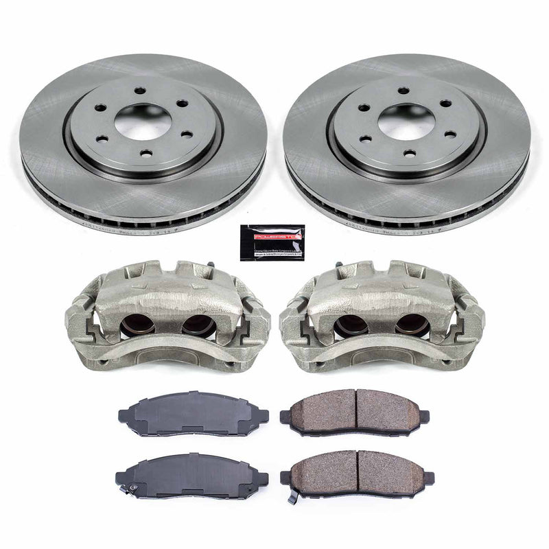 Power Stop KCOE8325 Front Autospecialty 1-Click OE Replacement Pad And Rotor Kit With Calipers for 2016-2019 Nissan Frontier 4 Wheel Drive, Rear Wheel Drive product image