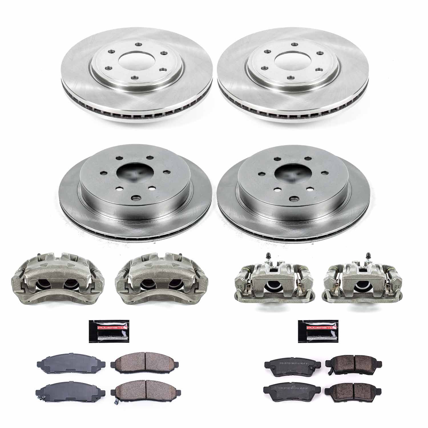 Power Stop KCOE8357 Front And Rear Autospecialty 1-Click OE Replacement Pad And Rotor Kit With Calipers for 2016-2019 Nissan Frontier Rear Wheel Drive product image