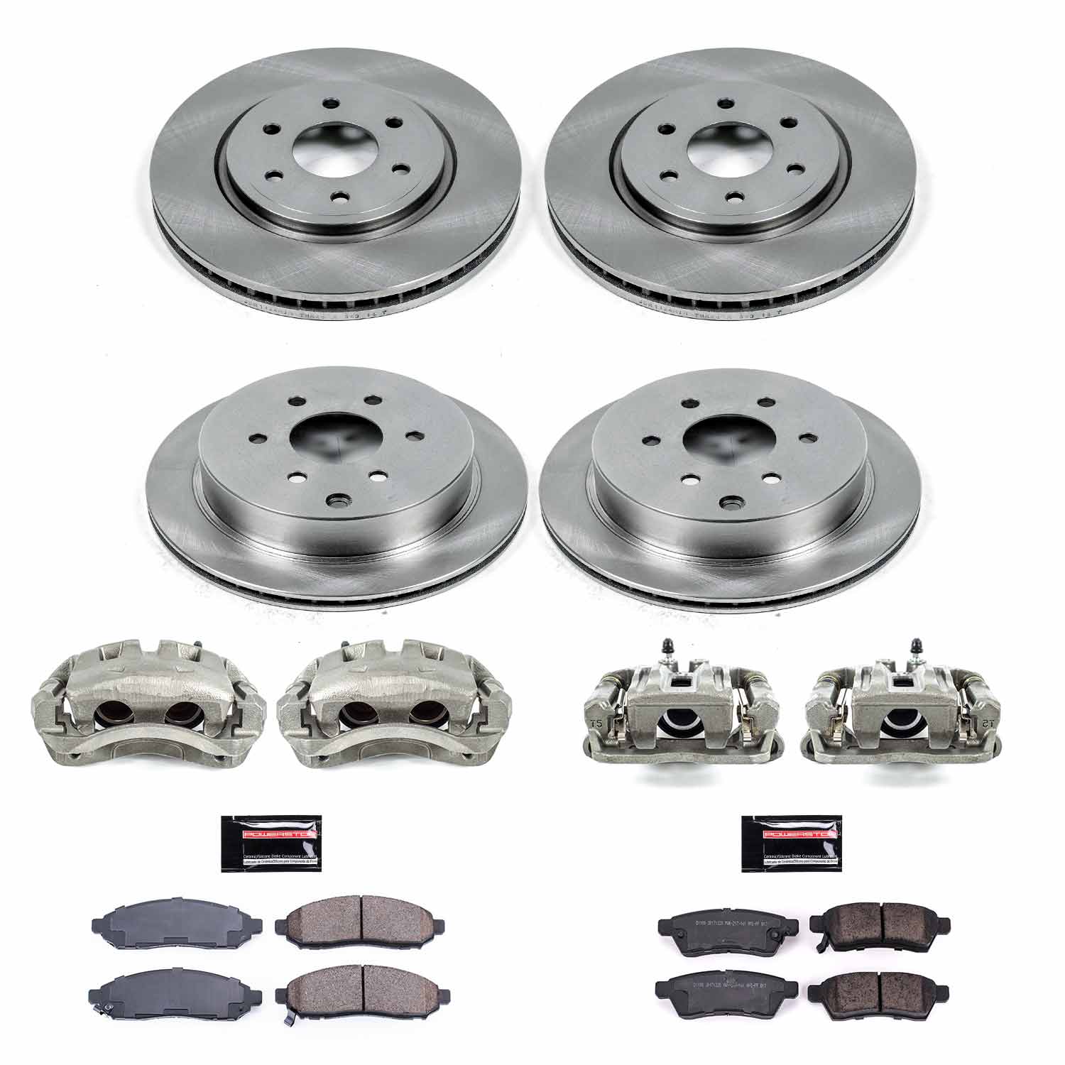 Power Stop KCOE8358 Front And Rear Autospecialty 1-Click OE Replacement Pad And Rotor Kit With Calipers for 2016-2019 Nissan Frontier 4 Wheel Drive, Rear Wheel Drive product image