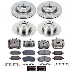 Power Stop KCOE8360 Front And Rear Z17 Evolution Pad And Autospecialty 1-Click OE Replacement Rotor Kit With Calipers for 2019 Nissan Sentra Nismo, SR Turbo product image