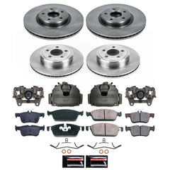 Power Stop KCOE8390 - Front And Rear Z17 Evolution Pad And Autospecialty 1-Click OE Replacement Rotor Kit With Calipers vehicle fitment brake part