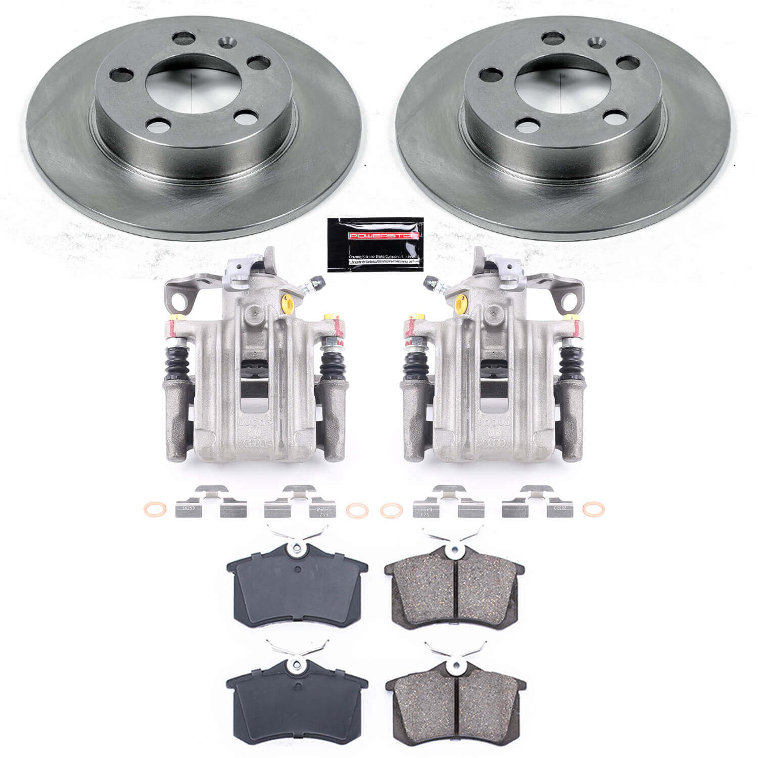 Power Stop KCOE847A Autospecialty 1-Click OE Replacement Rear Brake Kit With Calipers for 1998-1999 Volkswagen Beetle product image