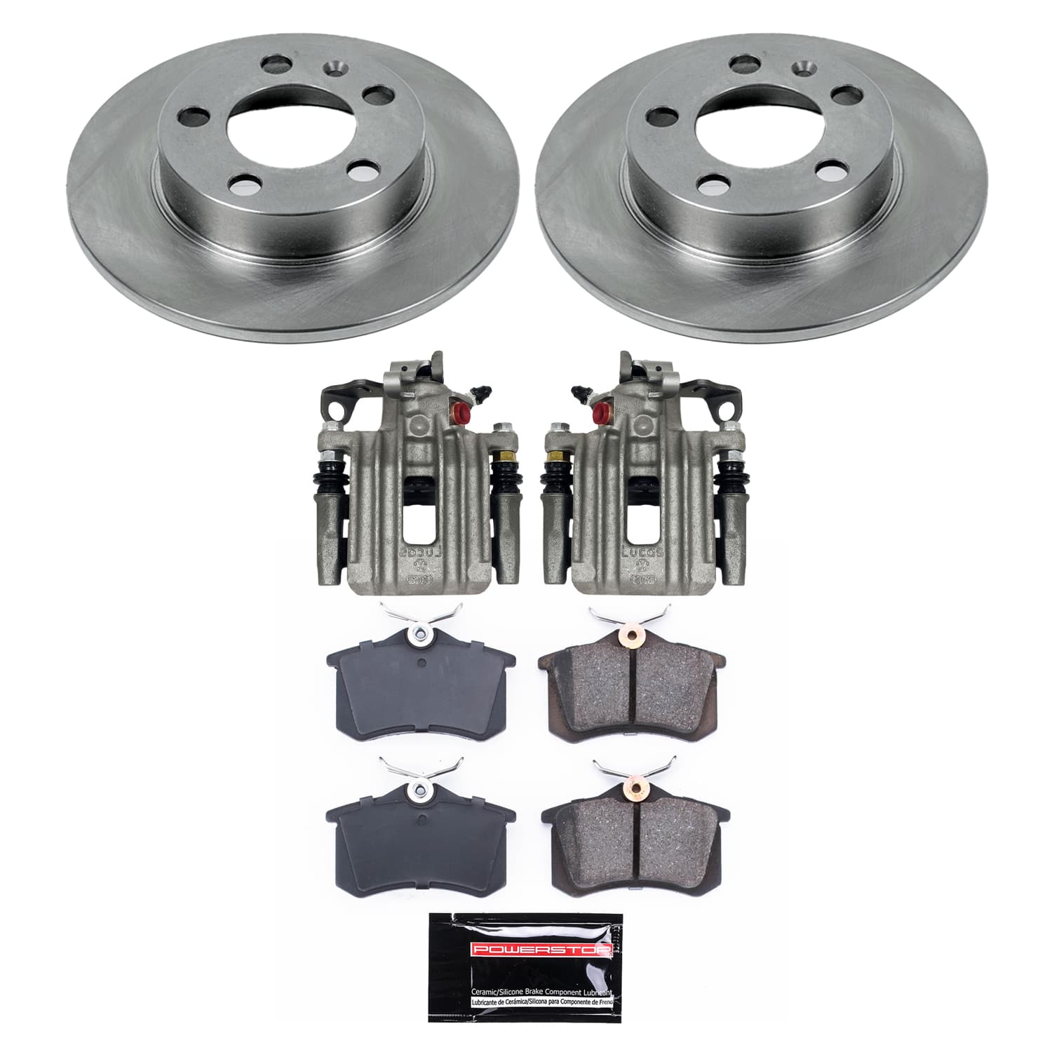 Power Stop KCOE848 - Rear Z17 Evolution Pad And Autospecialty 1-Click OE Replacement Rotor Kit With Calipers vehicle fitment brake part